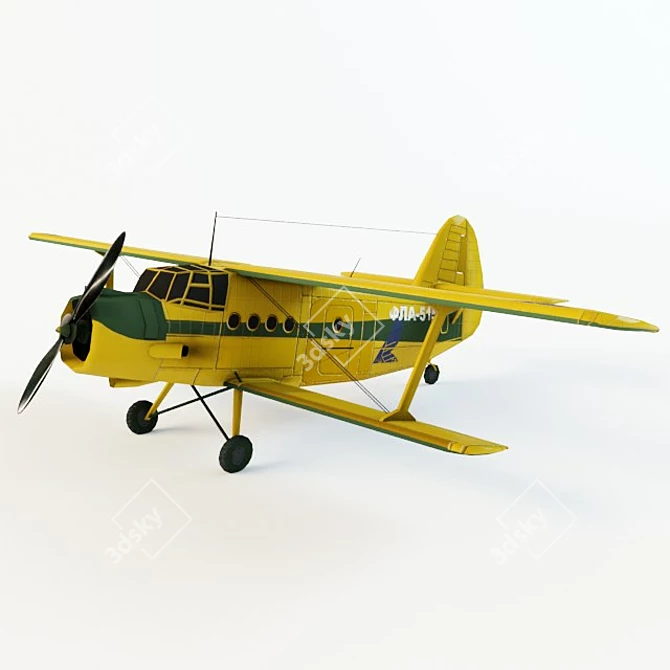 Title: Vintage Antonov 2 Aircraft 3D model image 1