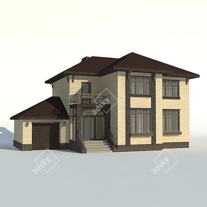 Modern 2-Storey Cottage 3D model image 1