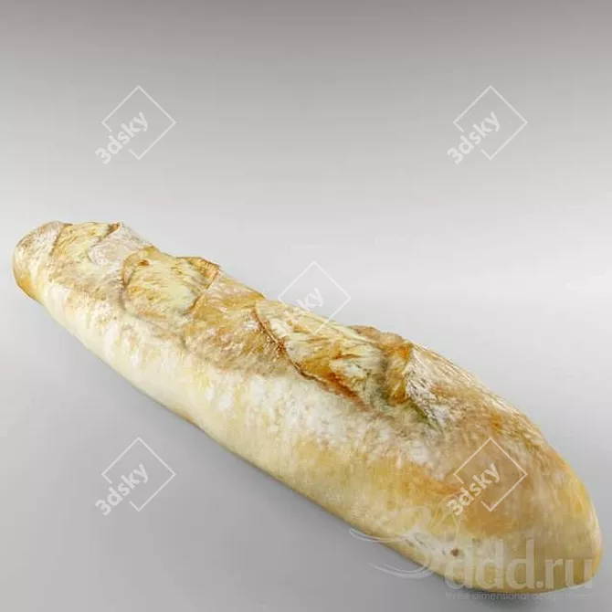 Artisan Baguette: Perfectly Detailed & Immersive 3D model image 1