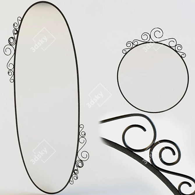 IKEA "EKNE" Round and Oval Mirrors 3D model image 1