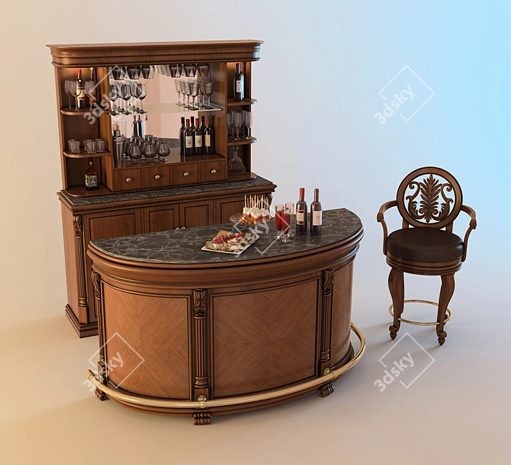 Howard Miller Niagara: Elegant and Spacious Bar 3D model image 1