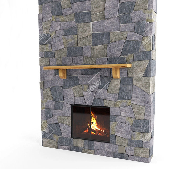 Geometric Editable Fireplace 3D model image 1