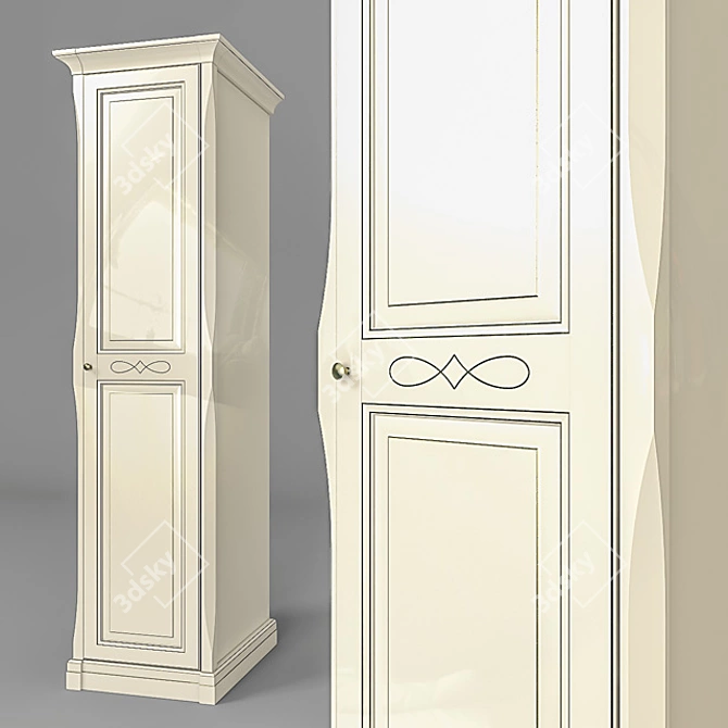 Sandra Wardrobe - One Door, Premium Quality 3D model image 1