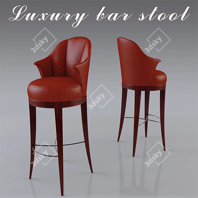 Elegant Poly Bar Stool 3D model image 1