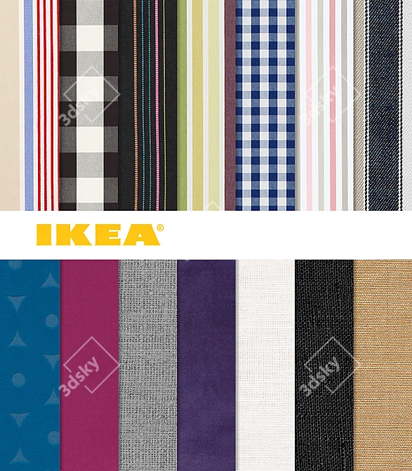  IKEA Fabric Textures: 34 Original Designs 3D model image 1