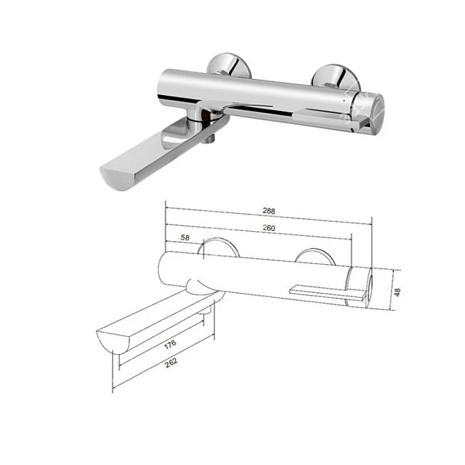 Am-Pm F4010000 Bath Mixer 3D model image 1