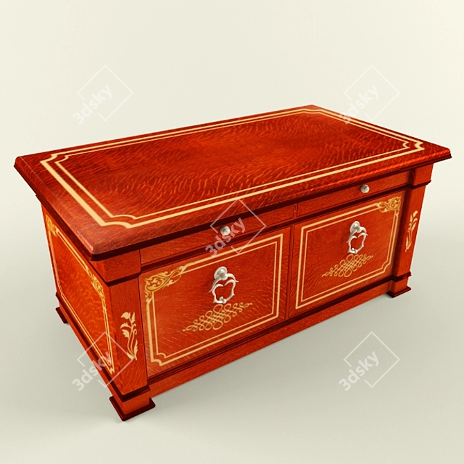 Vintage Bedside Cabinet 3D model image 1