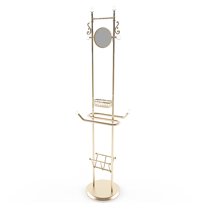 Elegant Bronze Bathroom Stand 3D model image 1