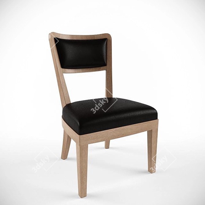 Minimalist Wooden Chair 3D model image 1