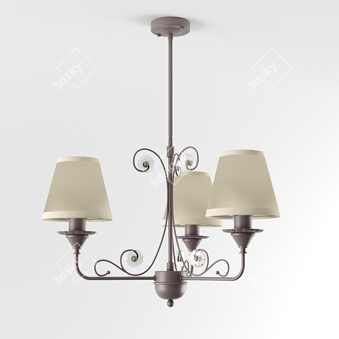 Elegant L'Arte Luce Chandelier 3D model image 1