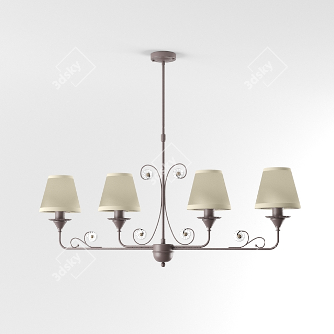 Elegant Forged Chandelier: L'Arte Luce 3D model image 1