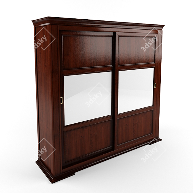 Versatile Textured Wardrobe 3D model image 1