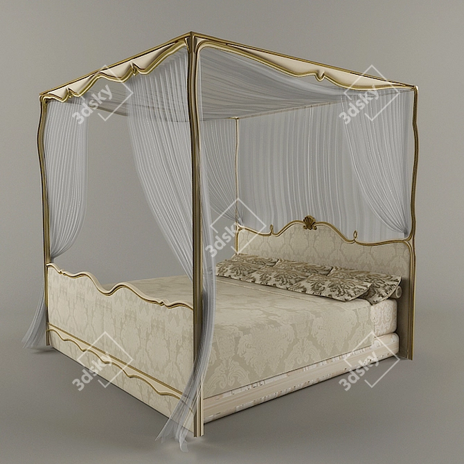 Angelo Cappellini Strauss Bed 3D model image 1