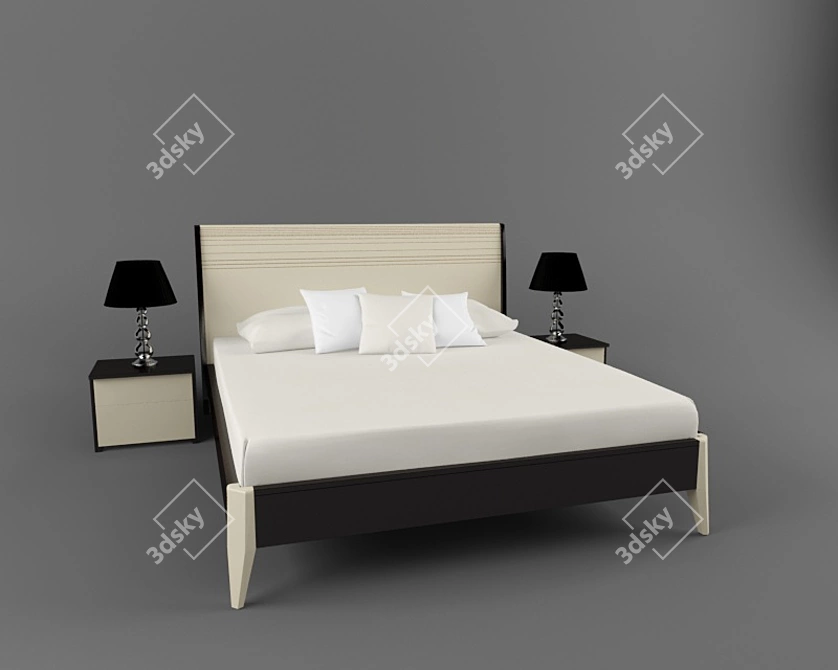 Title: Comfort Bliss Bed 3D model image 1