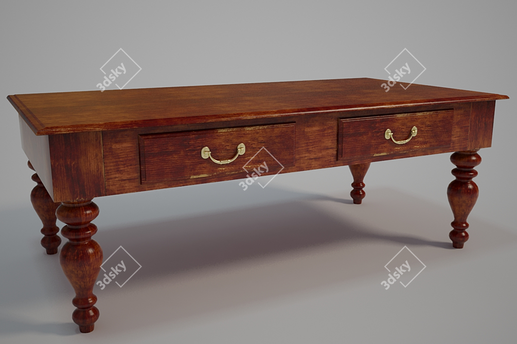 Elegant Oriental Accent Table 3D model image 1