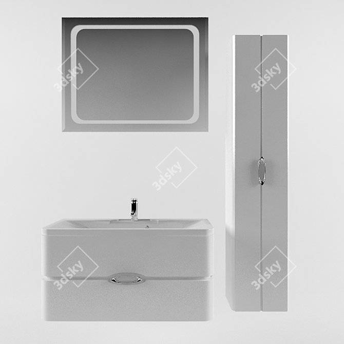 Aquaton Vicenza 90: Elegant Bathroom Furniture 3D model image 1