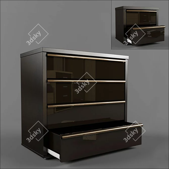 Eva Bedside Table and Chest: Stylish Storage Solution 3D model image 1