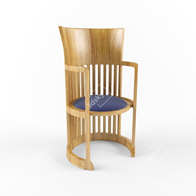 Contemporary Velvet Accent Chair 3D model image 1