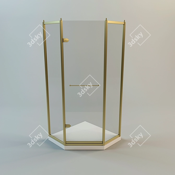 Title: Classic Corner Shower Cabin 3D model image 1