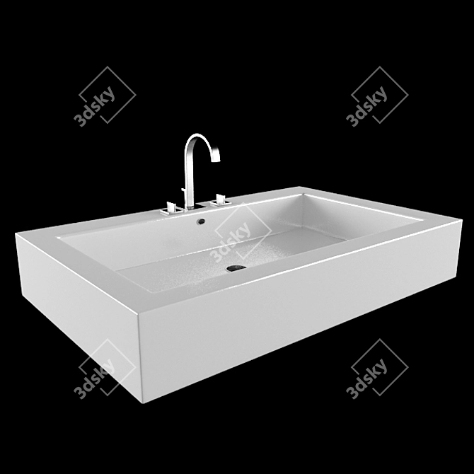 Sleek Duravit Vero Sink 3D model image 1