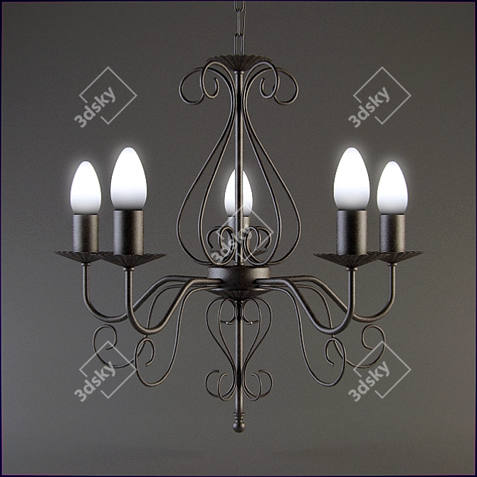 Vintage RL 1505 Chandelier 3D model image 1