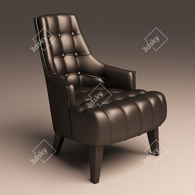 Classic Leather Armchair 3D model image 1