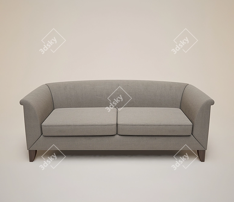 Sleek Silhouette Taupe Sofa 3D model image 1