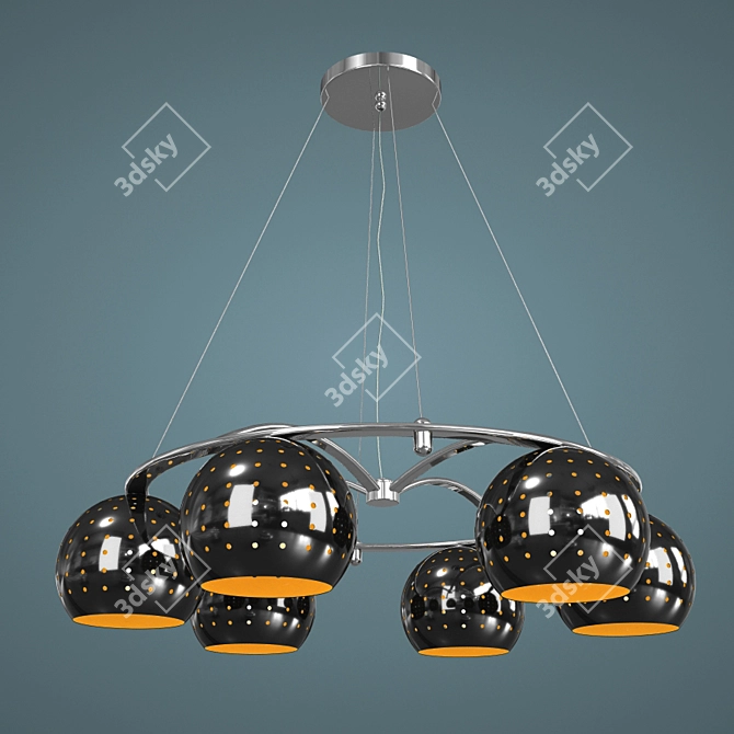 MW-LIGHT Cosmo 6-Light Chrome Ceiling Fixture 3D model image 1