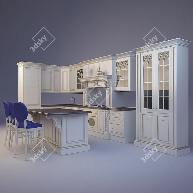 Classic Kitchen 3D model image 1