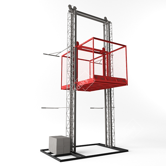 Outdoor Car Lift: Efficient Vehicle Lifting 3D model image 1