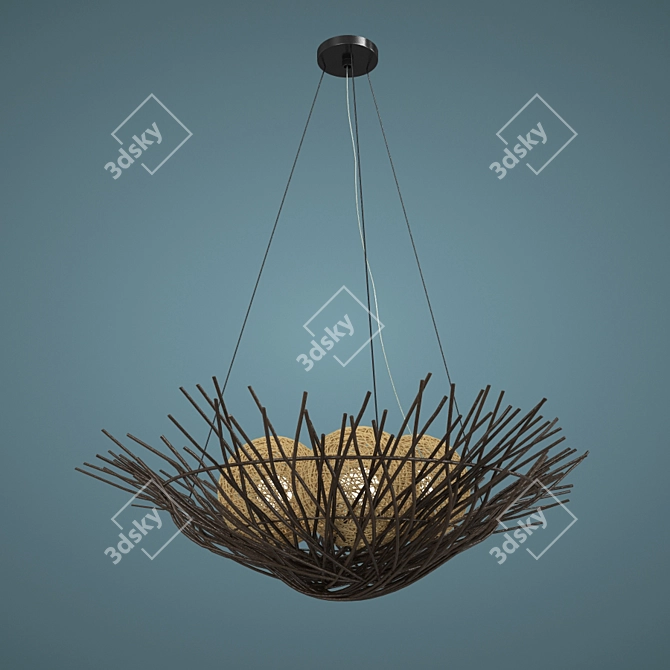 Rattan Pendant Light: MW-Light 226016203 3D model image 1