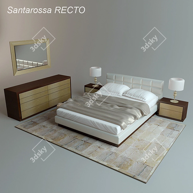 Luxurious Santarossa RECTO Bed 3D model image 1