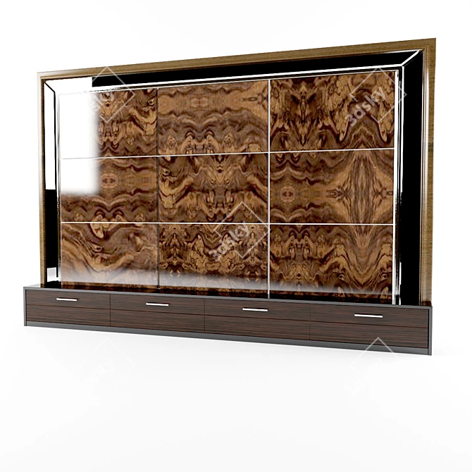 Modern TV Cupboard with Decorative Panels 3D model image 1