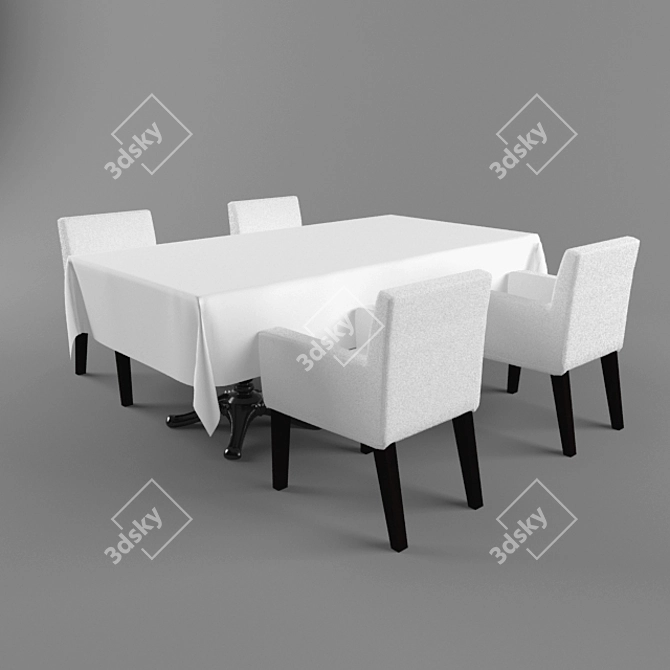 Versatile Outdoor Dining Set 3D model image 1