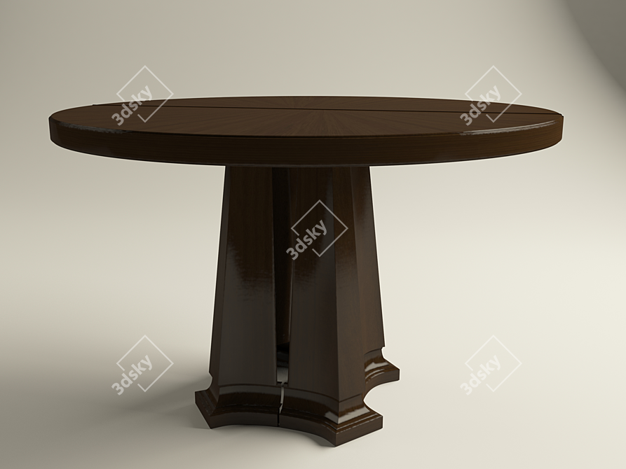 Sleek Noir Dining Table 3D model image 1
