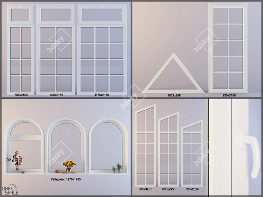 Architectural Plastic Windows 3D model image 1