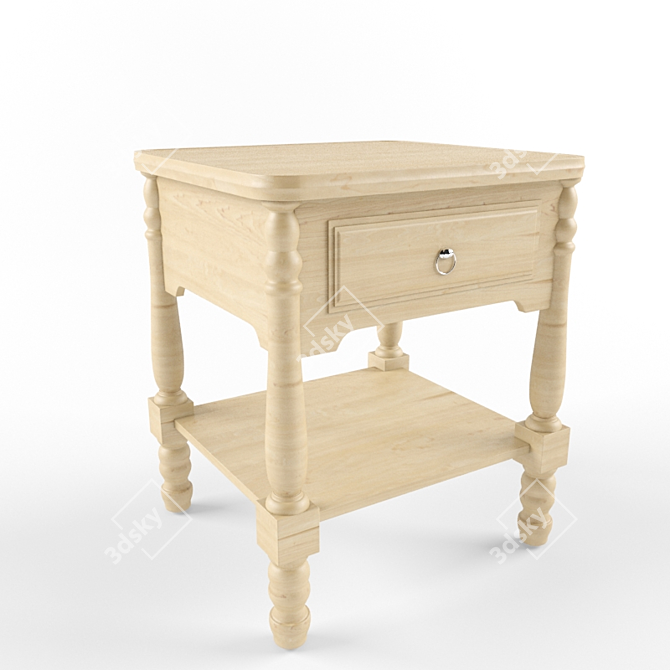 Compact Multipurpose Bedside Table 3D model image 1