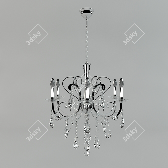 Elegant Crystal Chandelier 3D model image 1