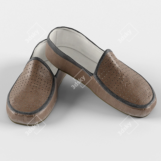 Comfortable Leather Moccasins 3D model image 1