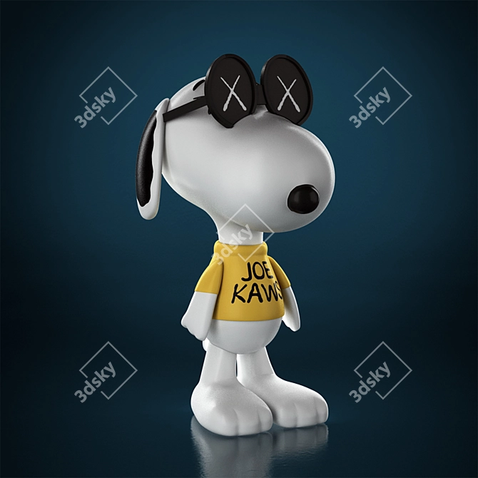 KAWS Snoopy Vinyl Toy 3D model image 1