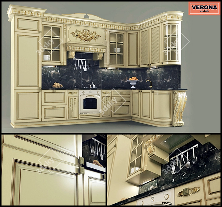 VERONA Lady Lux: Exquisite Kitchen Furniture 3D model image 1