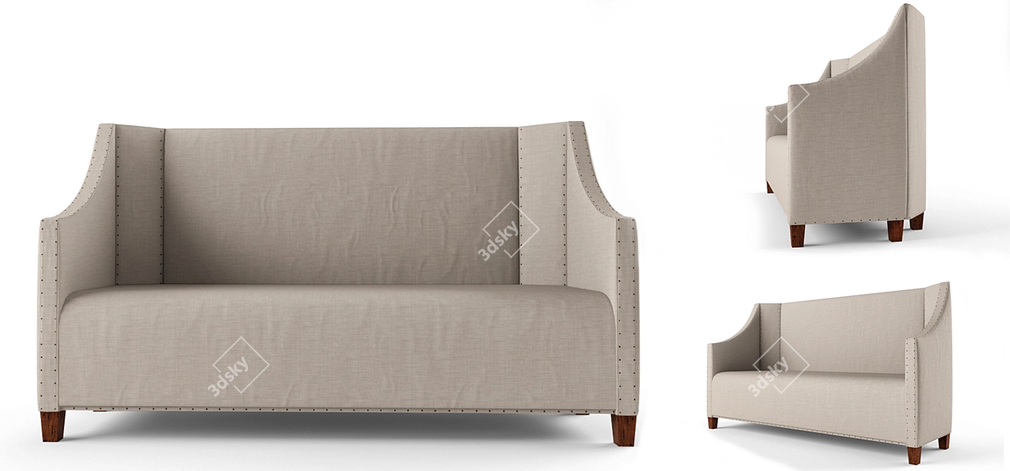 Maarten Upholstered Settee 3D model image 1