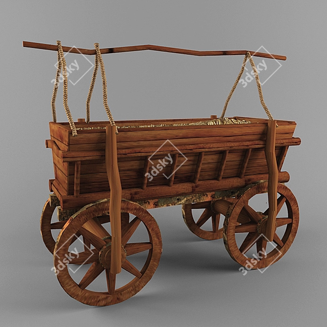 Decorative Cart with Materials 3D model image 1