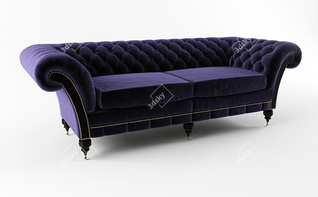 Classic Chesterfield Sofa 3D model image 1