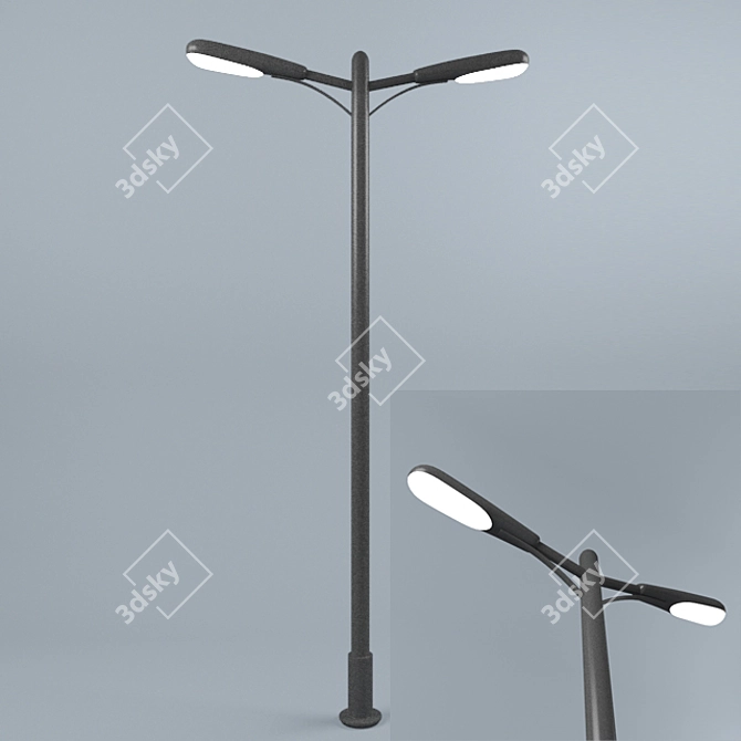 Polygonal Street Lamp: 4.7m Height 3D model image 1