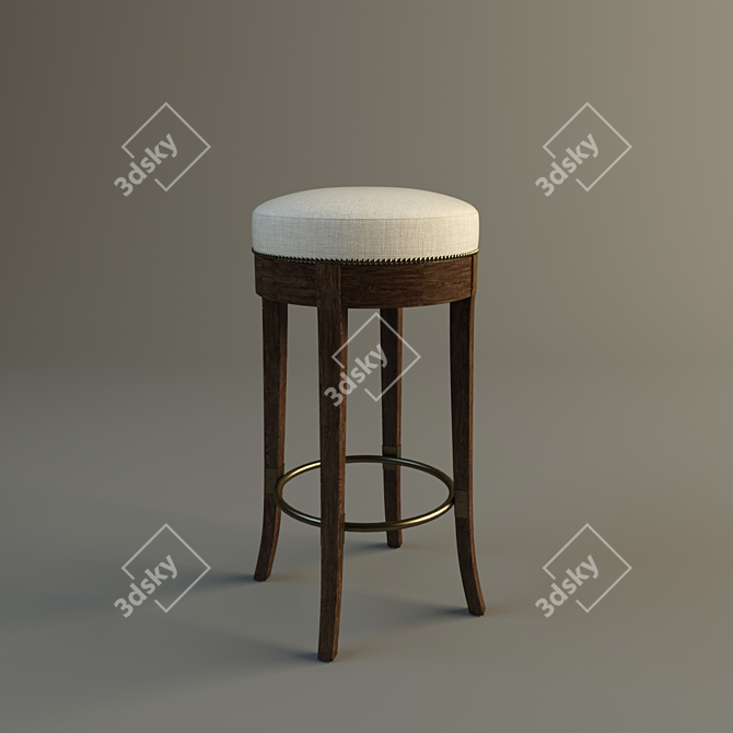 Bronze Accent Bar Stool 3D model image 1