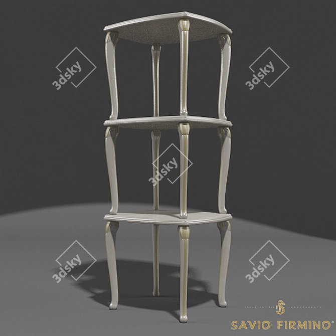 SAVIO FIRMINO 3043-A: Enchanting Carved Wooden Shelving 3D model image 1