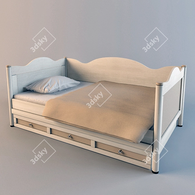 Angel Children's Bed | 2040x1250x900 3D model image 1