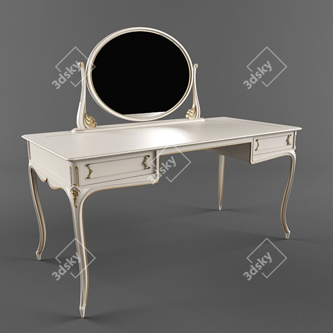 Elegant baroque luxury bed 3D model image 1