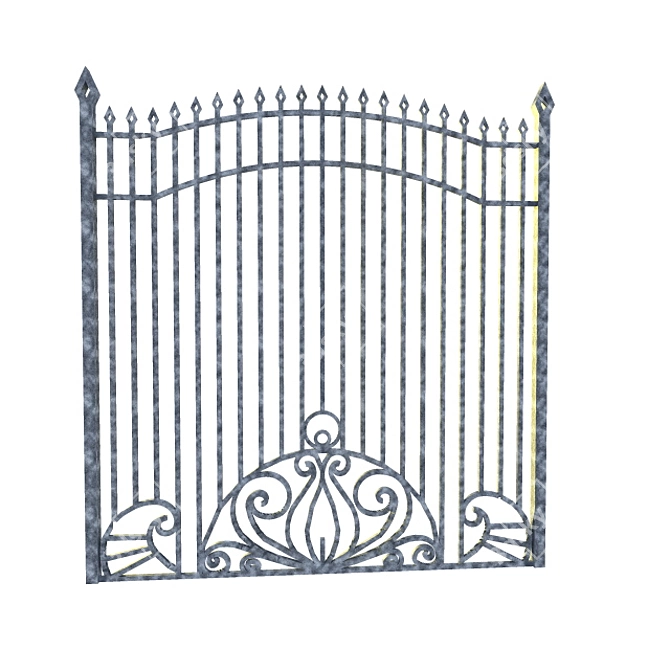 Title: Elegant Wrought Iron Grille 3D model image 1